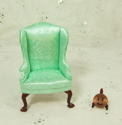 8027-05, Light Green Wingback Chair in 1" Scale