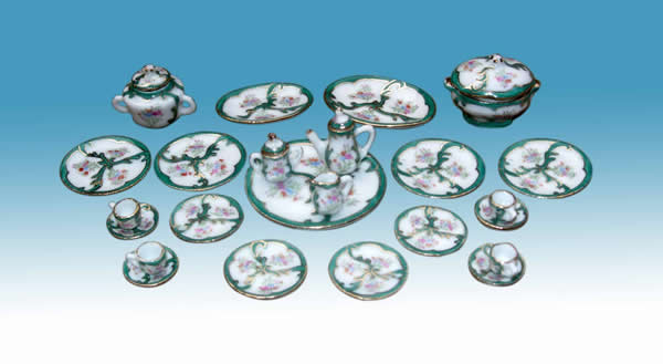 Collectible Dark Green Eggshell Porcelain Dinning Set - EP 05017