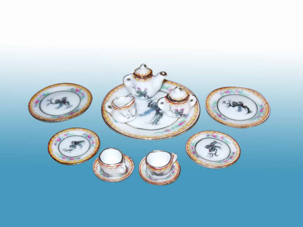 Collectible Yellow Porcelain Full Tea Party Set - EP 05029